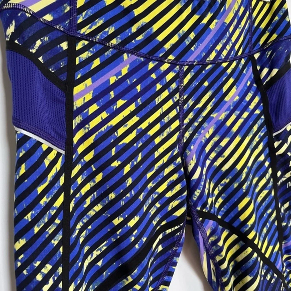 Athleta‎ Capri Crop Lightweight Blue Yellow Leggings Size S
